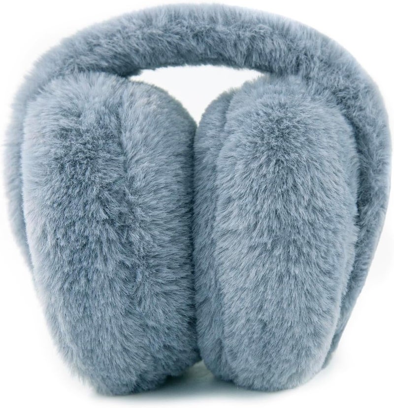 YATANAM Women Ear Muffs Winter Girls White Earmuffs Fuzzy Kids Black Ear Muff Cute Fluffy Ear Warmers Foldable Ear Covers Boy - Image 2